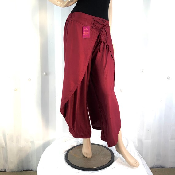 Maroon Palazzo Harem Pants. Womens Wrap 