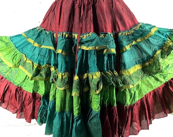 Yasmin 25 Yard Skirt - Gypsy Winter Silk - One Size - Boho Maxi SKU:740-9131