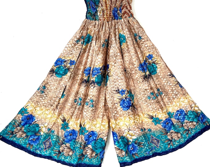 Eloise Culottes in Summer Silk, One size trousers with Elasticated Waist. (Wide Leg Palazzo Pants)  SKU:830-8267