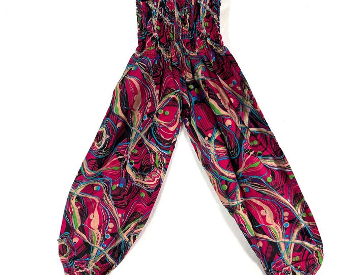 Tania Cotton Pantaloon Harem in One size Adult Unisex. Yoga Pants, Gypsy Pants, High Crotch festival pants SKU 844-9399