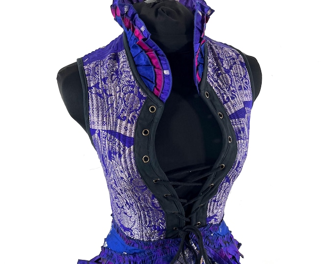S. Isabella Corset Dress handmade from Vintage Silk Brocade. SKU:2001-9641