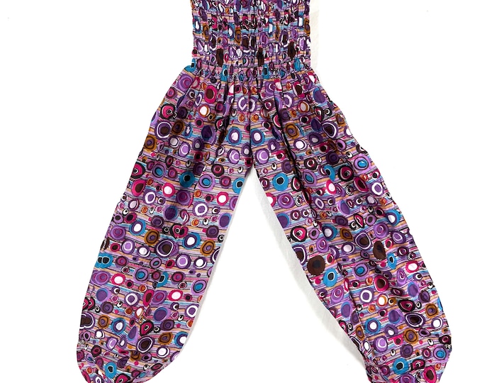 Tania Cotton Pantaloon Harem in One size Adult Unisex. Yoga Pants, Gypsy Pants, High Crotch festival pants SKU 844-9396