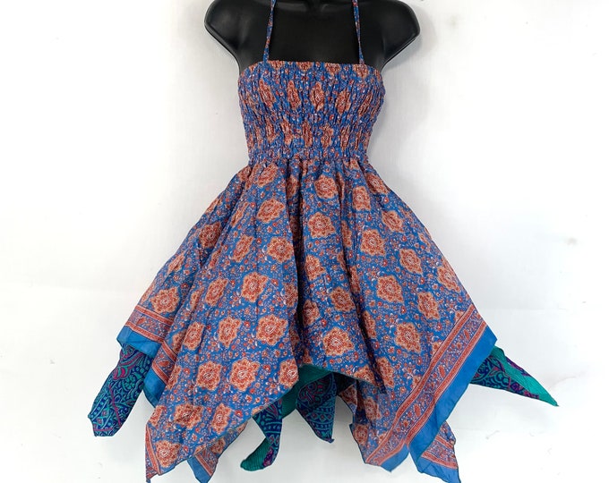 Isla Teenager Silk Fairy Dress; Length 28" (71cm) One size (Boho Short Girl Summer Festival Dress) SKU:901-4808