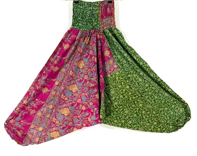 Harem pants One size in Silk. (Drop Crotch Afghani Pants, Ali Baba, Aladdin, Unisex) SKU:880-8067
