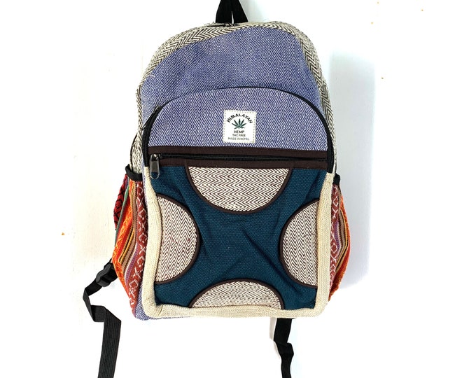 Hemp Backpack, Rucksack, laptop bag, pure Nepal natural eco friendly hemp yarn.