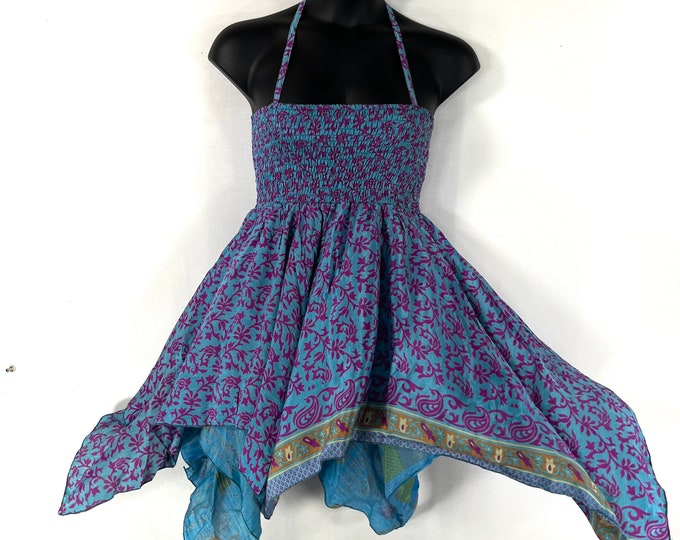 Gina Plus size, Fairy Dress 38" Long  in Summer Silk (An ideal Maternity, Tall Girl Dress) SKU:906-7845