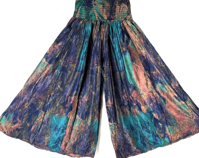 Corlissa Plus Plus Size Culottes in Summer Silk with 2XL Elasticated Waist, Great for a fuller figure. (Wide Leg Palazzo Pants) SKU:837-8669