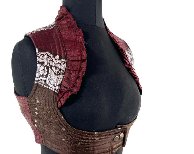 M. Underbust Corset Bustier Silk Brocade Top  SKU:442-9368