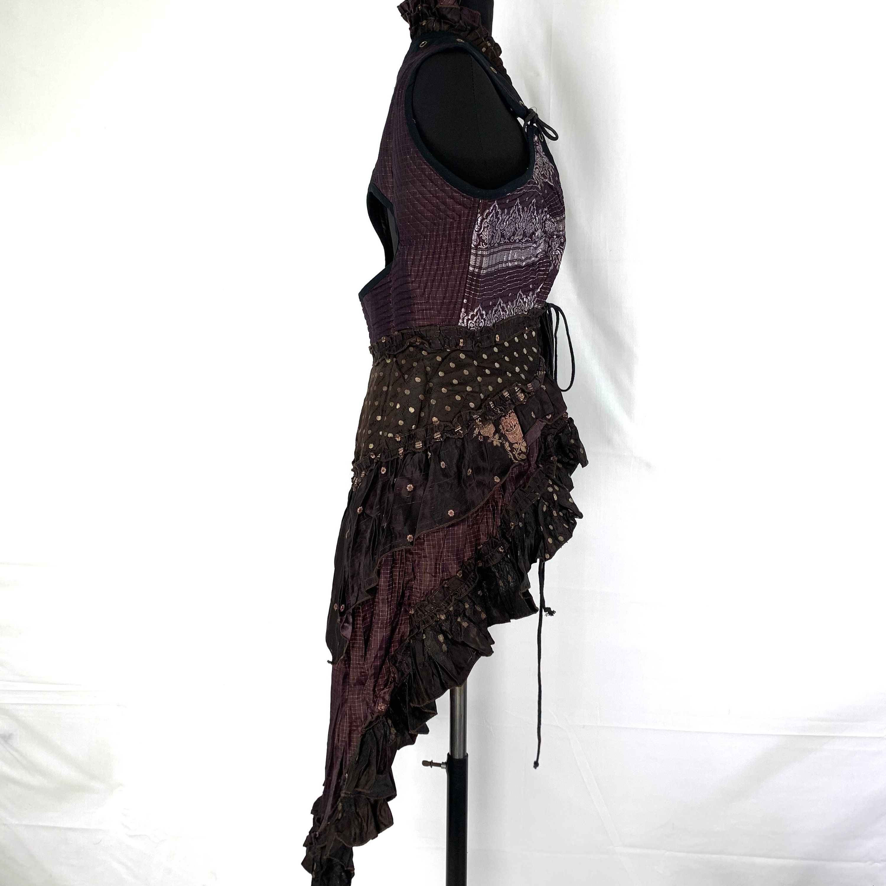 UK-XL. Sophia Corset Dress With Hi-low Tiered Skirt in Silk - Etsy UK