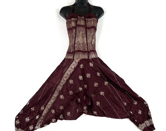 Vivienne Jumpsuit - Harem Style. Silk Brocade. One size. Womens Corset Dungarees (SKU:550-7604)