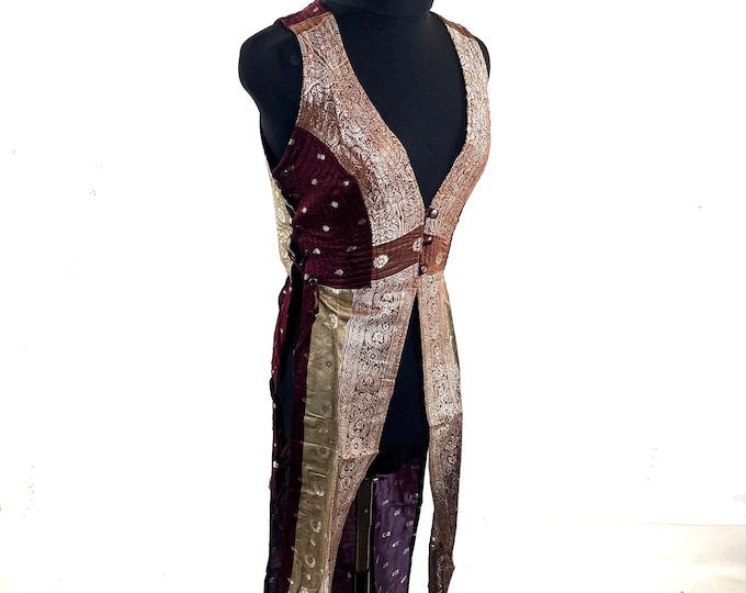 Goddess Dress; Silk Brocade Priestess Ceremony Temple Dress.  UK-M/L   (SKU: 3101-10397)