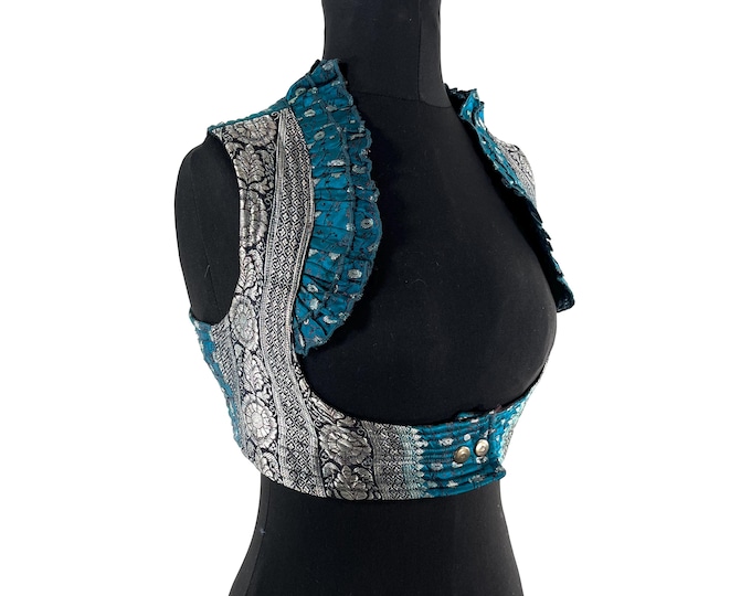M. Underbust Corset Bustier Silk Brocade Top  SKU:442-9370