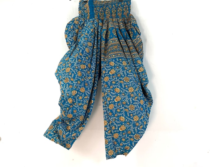 Caroline Waterfall Silk Harem Pants; One size, Elasticated waist Comfy yoga Eco Trousers