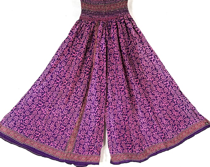 Eloise Culottes in Summer Silk, One size trousers with Elasticated Waist. (Wide Leg Palazzo Pants)  SKU:830-8692