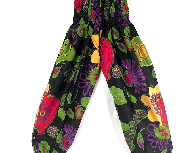 Tania Cotton Pantaloon Harem in One size Adult Unisex. Yoga Pants, Gypsy Pants, High Crotch festival pants SKU 844-9391