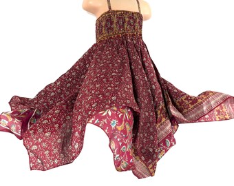Girls Fairy Dress 2-6 years old; Silk Flower Girl Dress, Princess Dress, Boho Sundress, Hippie Style SKU:900-7532