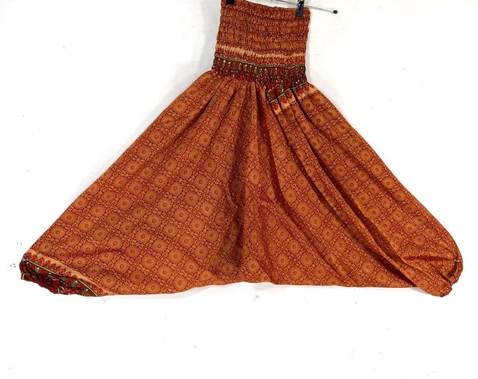 Harem Pants Silk One-Size Handmade; Drop Crotch Afghani Pants, Ali Baba Pants, Aladdin Pants, Unisex SKU:880-9249