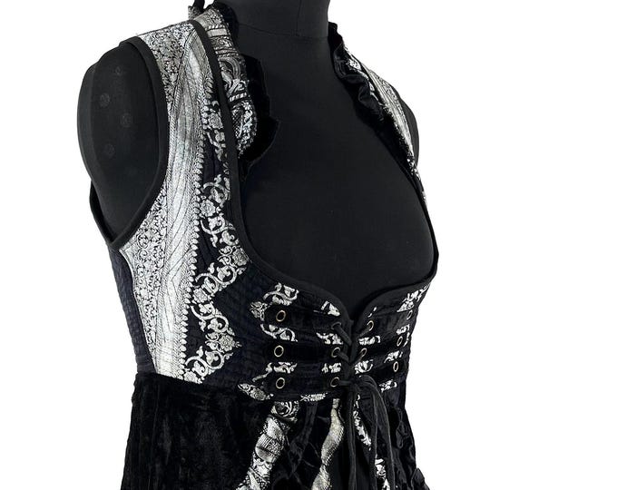 XL. Celeste Velvet Underbust Corset Dress with adjustable skirt SKU:2124-9518