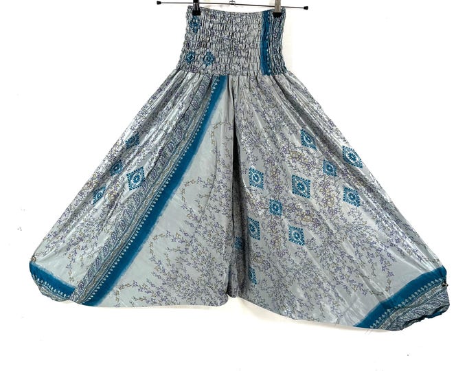 Harem Pants Silk One-Size Handmade; Drop Crotch Afghani Pants, Ali Baba Pants, Aladdin Pants, Unisex SKU:880-9257