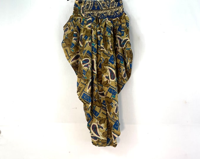 Caroline Waterfall Silk Harem Pants; One size, Elasticated waist Comfy yoga Eco Trousers