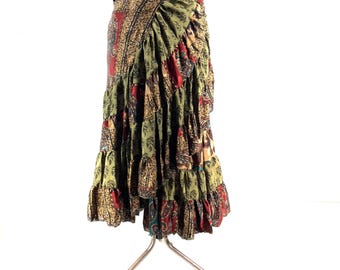 Kezia Gypsy Silk Wrap Skirt - Can be worn as a dress  (SKU:930-9938)