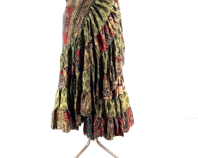 Kezia Gypsy Silk Wrap Skirt - Can be worn as a dress  (SKU:930-9938)