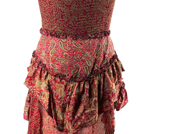 Corset Dress XL. Amalie Silk Fantasy Steampunk sleeveless dress; a perfect Cosplay Renaissance Bustle SKU:2043-7769