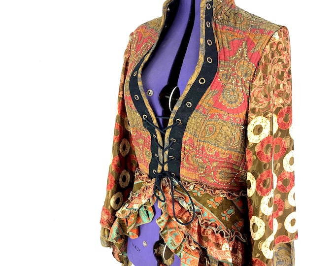 XL. Seraphina Corset Dress, Silk, Long Sleeves.  SKU:1008-0018