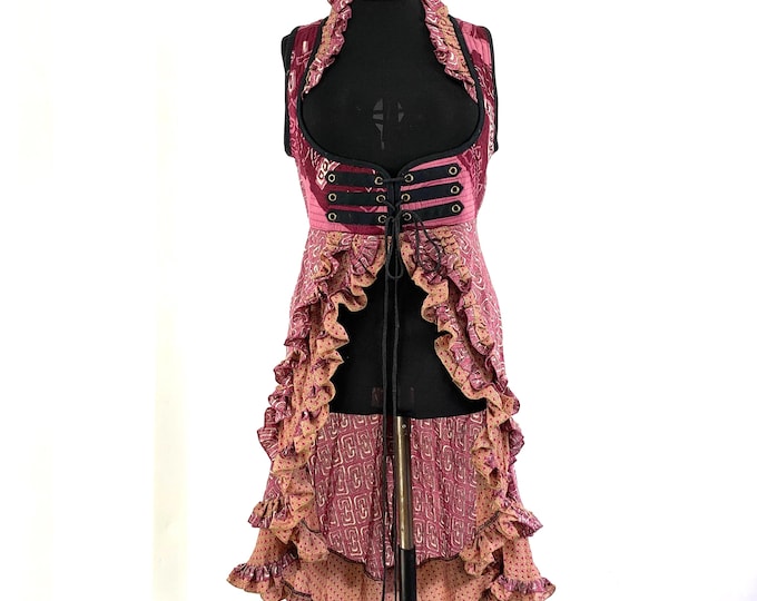 L Celeste Underbust Corset Dress - Pink & Beige (SKU:987-0004)