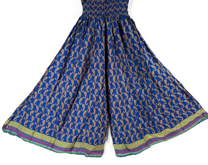 Delilah Plus Size Culottes in Summer Silk with XL Elasticated Waist, great for a fuller figure. (Wide Leg Palazzo Pants) SKU:838-8722