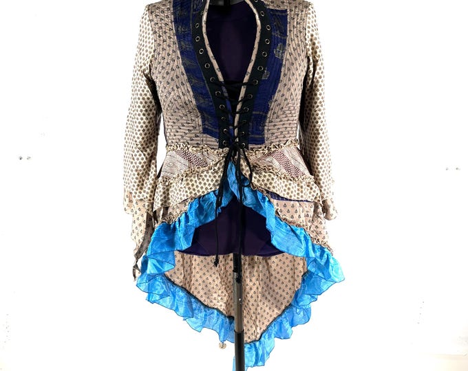 5XL. Seraphina Corset Dress, Silk, Long Sleeves, Handmade.  SKU:1012-9275