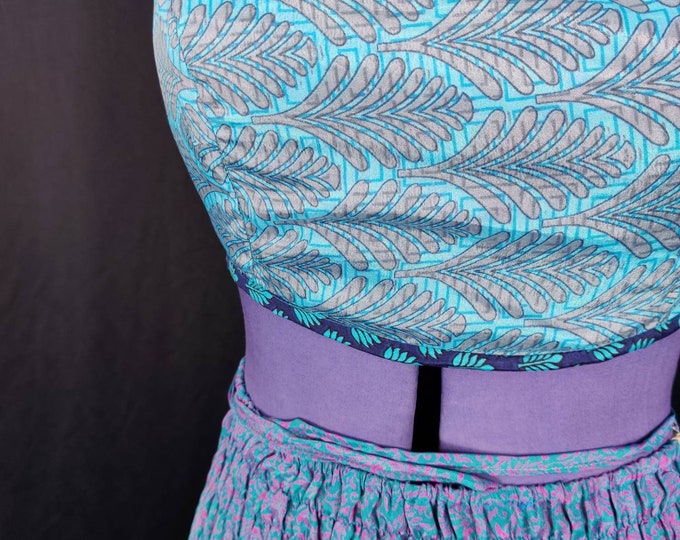 M/L Halter Crop Top, in Light Silk, Reversible (Rave/Festival Top) SKU:439-1928