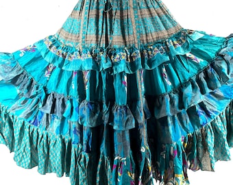 XL Jazmyn 25 Yard Skirt - Gypsy Light Summer Silk - Boho - SKU:737-9112