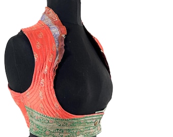 M. Underbust Corset Bustier Silk Brocade Top  SKU:442-9360