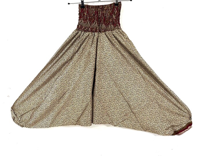 Harem Pants Silk One-Size Handmade; Drop Crotch Afghani Pants, Ali Baba Pants, Aladdin Pants, Unisex SKU:880-9254