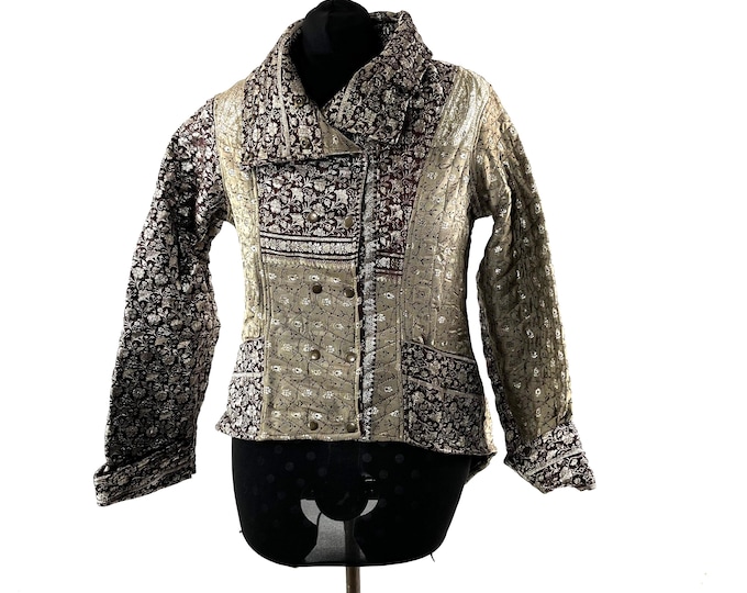 Steampunk Coat; a Silk Brocade Fleece Lined Tailcoat (2XL  SKU:549-7011)
