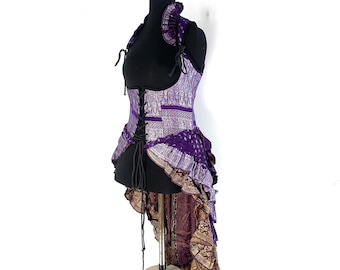 M Elisa Corset Dress - Underbust Long Body - Silk Brocade (SKU:2004-4398)