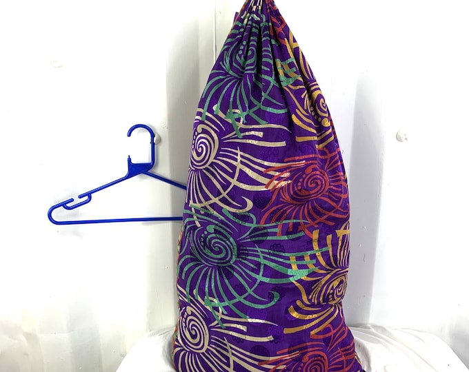 Large Fabric Gift Bag 18"x34"  Vintage Silk Drawstring Bag. Reusable Gift Wrap. 43cm x 83cm internal dimension