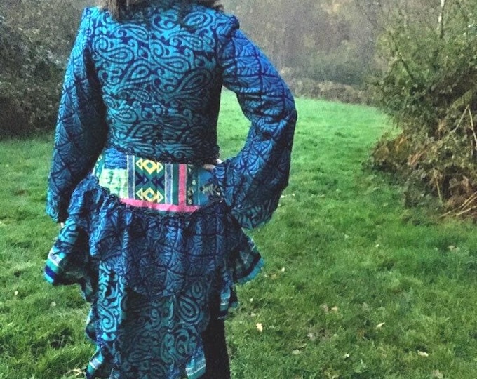 XL. Seraphina Corset Dress, Silk, Long Sleeves.  SKU:1008-0019