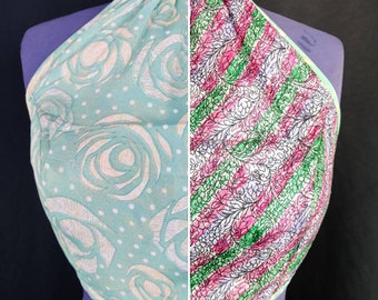 M/L Halter Crop Top, in Light Silk, Reversible (Rave/Festival Top) SKU:439-1949