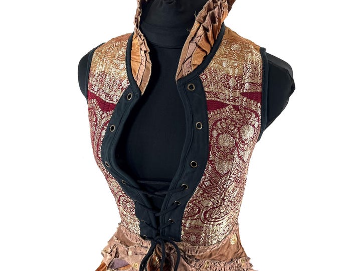S. Isabella Corset Dress handmade from Vintage Silk Brocade. SKU:2001-9645