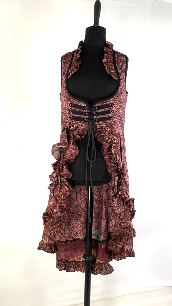 UK-XL Celeste Underbust Corset Dress - Steampunk - Adjustable Skirt (SKU:982-5453)