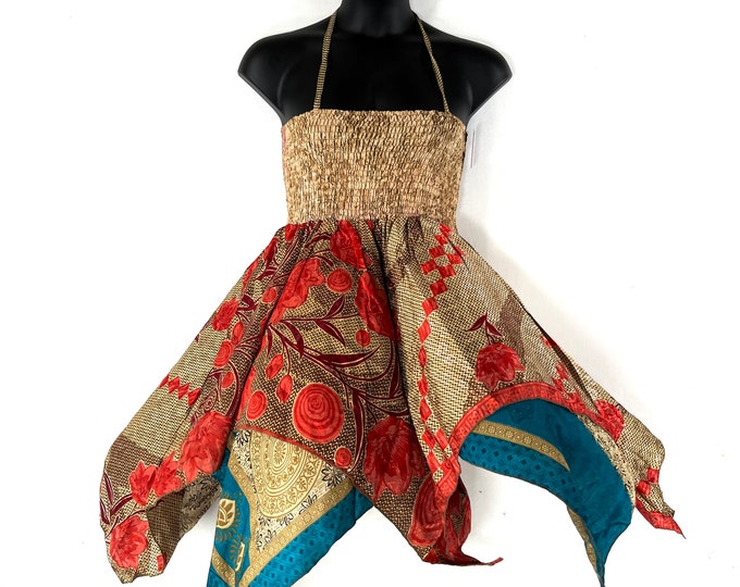Agetha Plus Plus size Silk Fairy Dress; 2XL bust, Midi length 38" (96cm) The Summer Maternity Dress SKU:908-7363
