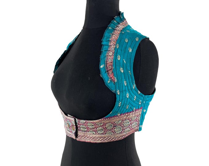 M. Underbust Corset Bustier Silk Brocade Top  SKU:442-9352