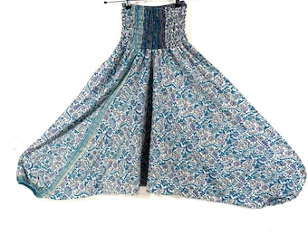 Harem Pants Silk One-Size Handmade; Drop Crotch Afghani Pants, Ali Baba Pants, Aladdin Pants, Unisex SKU:880-9261