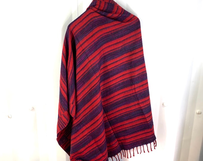 Red Cosy Blanket 4 parties festivals & snuggling. A lovely soft touch, very warm, nice and lightweight Shawl Blanket Scarf Throw.