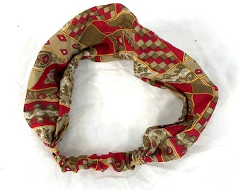 Silk Face Mask Headband - dust-mask, neck-scarf, bandana, scrunchy.  Option to add buttons, FIT Head circumference 19” to 23”