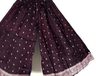 Felicity Culottes in Silk brocade One size pants with Elasticated Waist Wide Leg Palazzo trousers SKU:810-9200