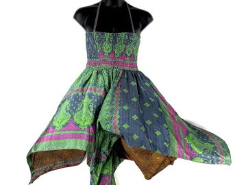 2XL Bust Lilian Fairy Dress - 45" Long Silk Summer Maxi Dress (SKU:909-7380)