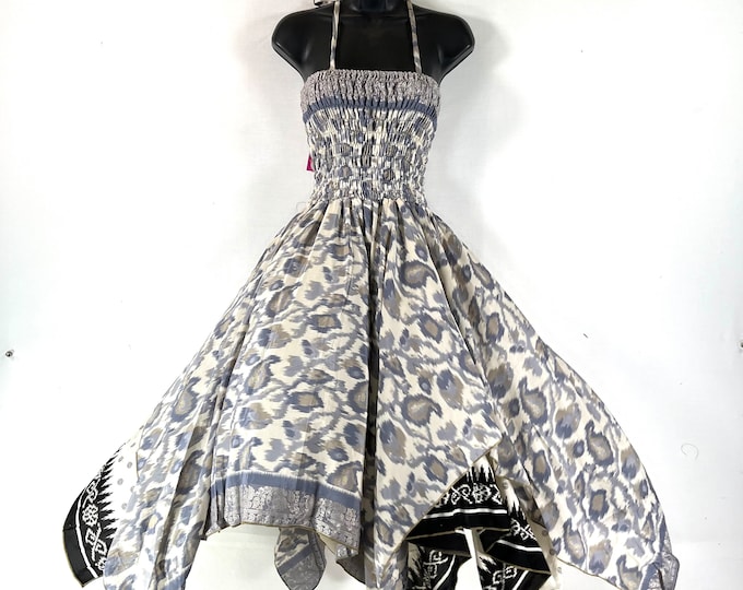 Aurora Long Summer Silk Fairy Dress, One Size; Silk Maxi Tall Girl Sundress SKU:902-7941